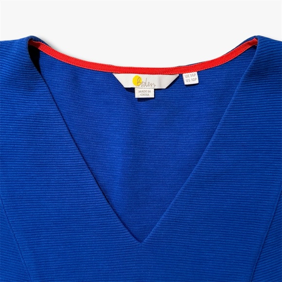 Boden Bronte Ottoman Dress Cobalt Blue 10P Stretch Knit with Pockets - Picture 3 of 14